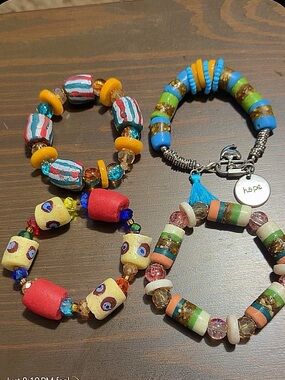 Colorful trade beads  Beaded Bracelet  – Multicolor